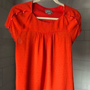anthropologie orange blouse